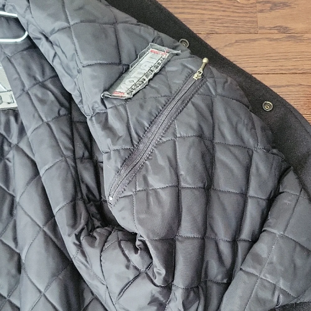 Black Leather Sleeve Men's Jacket